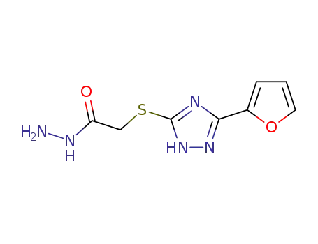 Molecular Structure of 30502-39-7 (2-{[5-(furan-2-yl)-1H-1,2,4-triazol-3-yl]sulfanyl}acetohydrazide)