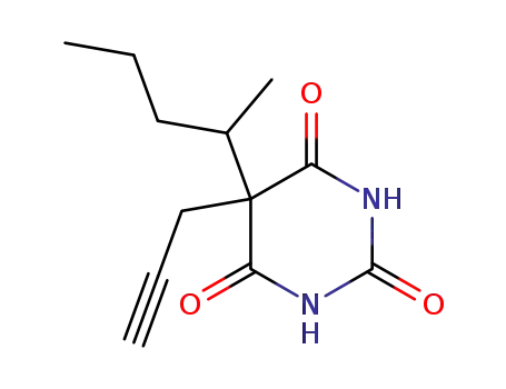 Molecular Structure of 22864-27-3 (5-(pentan-2-yl)-5-(prop-2-yn-1-yl)pyrimidine-2,4,6(1H,3H,5H)-trione)