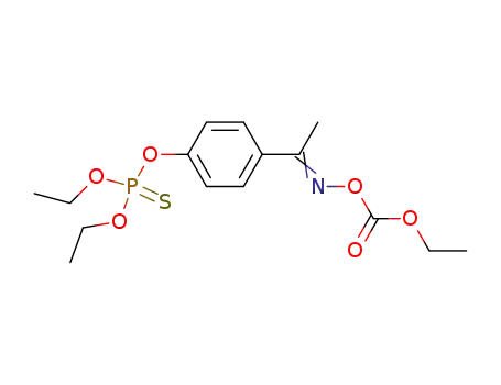 Molecular Structure of 22936-34-1 (O-(4-{(1E)-N-[(ethoxycarbonyl)oxy]ethanimidoyl}phenyl) O,O-diethyl phosphorothioate)