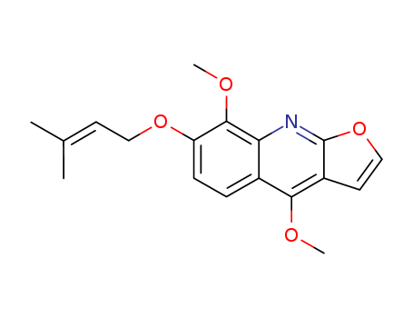 Furo[2,3-b]quinoline,4,8-dimethoxy-7-[(3-methyl-2-buten-1-yl)oxy]-