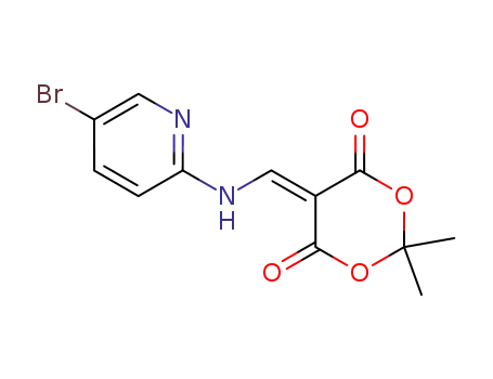 Molecular Structure of 25165-70-2 (5-[(5-Bromo-pyridin-2-ylamino)-methylene]-2,2-
dimethyl-[1,3]dioxane-4,6-dione)