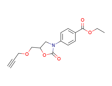 4-(2-OXO-5-(2-PROPYNYLOXYMETHYL)-3-OXAZOLIDINYL)BENZOIC ACID ETHYL ESTER