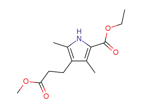 Molecular Structure of 2386-37-0 (ethyl 4-(2-methoxycarbonylethyl)-3,5-dimethyl-1H-pyrrole-2-carboxylate)