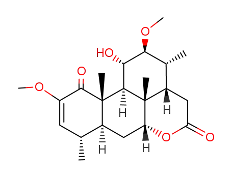 Molecular Structure of 24148-77-4 (11α-Hydroxy-2,12β-dimethoxypicras-2-ene-1,16-dione)