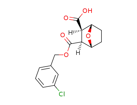 Molecular Structure of 30627-51-1 ((1S,4R)-3-{[(3-chlorobenzyl)oxy]carbonyl}-7-oxabicyclo[2.2.1]heptane-2-carboxylic acid)