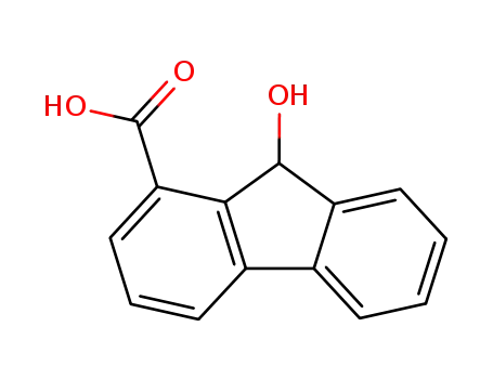 Molecular Structure of 24018-33-5 (9-HYDROXY-1-FLUORENECARBOXYLIC ACID))