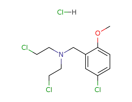 Molecular Structure of 27057-91-6 (2-chloro-N-(2-chloroethyl)-N-(5-chloro-2-methoxybenzyl)ethanaminium chloride)