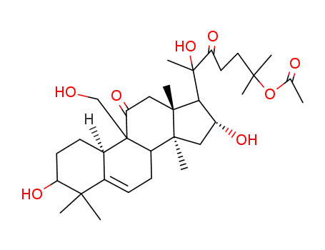 Molecular Structure of 23407-52-5 ((10α)-25-(Acetyloxy)-3β,16α,20-trihydroxy-9β-(hydroxymethyl)-19-norlanost-5-ene-11,22-dione)
