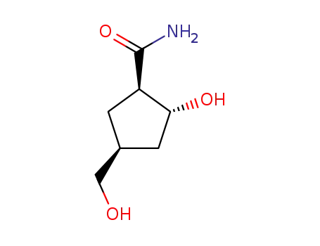 Molecular Structure of 23722-94-3 (Cyclopentanecarboxamide, 2-hydroxy-4-(hydroxymethyl)-, (1alpha,2beta,4alpha)- (9CI))
