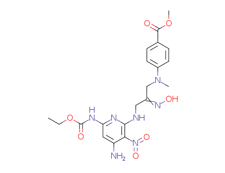 Benzoic acid,4-[[3-[[4-amino-6-[(ethoxycarbonyl)amino]-3-nitro-2-pyridinyl]amino]-2-(hydroxyimino)propyl]methylamino]-,methyl ester cas  30768-48-0