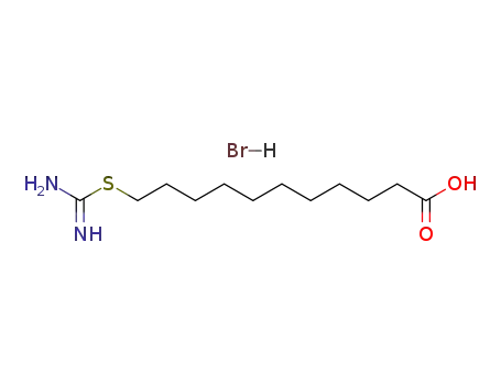 Molecular Structure of 3064-23-1 (11-(carbamimidoylsulfanyl)undecanoic acid hydrobromide (1:1))