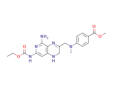 Molecular Structure of 30768-50-4 (methyl 4-[({5-amino-7-[(ethoxycarbonyl)amino]-1,2-dihydropyrido[3,4-b]pyrazin-3-yl}methyl)(methyl)amino]benzoate)
