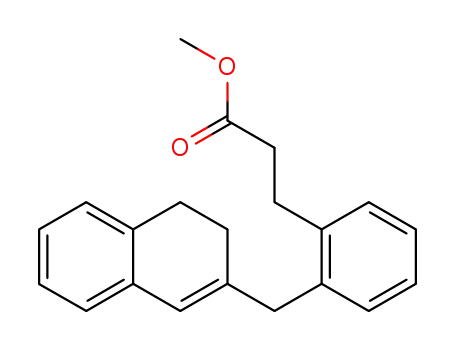 Molecular Structure of 23796-81-8 (2-[(3,4-Dihydronaphthalen-2-yl)methyl]hydrocinnamic acid methyl ester)