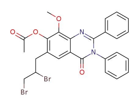 Molecular Structure of 23938-70-7 (4(3H)-Quinazolinone,  6-(2,3-dibromopropyl)-7-hydroxy-8-methoxy-2,3-diphenyl-,  acetate  (ester)  (8CI))