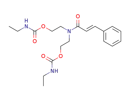 Molecular Structure of 30687-23-1 (Bis(N-ethylcarbamic acid)[(1-oxo-3-phenyl-2-propenyl)imino]bis(2,1-ethanediyl) ester)