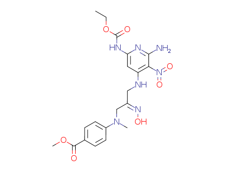 Benzoic acid,4-[[3-[[2-amino-6-[(ethoxycarbonyl)amino]-3-nitro-4-pyridinyl]amino]-2-(hydroxyimino)propyl]methylamino]-,methyl ester cas  30826-43-8