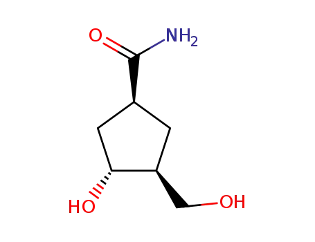 Molecular Structure of 23722-87-4 (Cyclopentanecarboxamide, 3-hydroxy-4-(hydroxymethyl)-, (1alpha,3beta,4alpha)- (9CI))