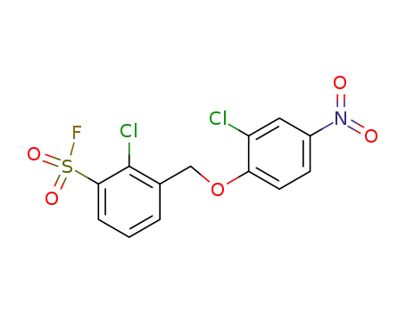 Molecular Structure of 30885-49-5 (2-chloro-3-[(2-chloro-4-nitrophenoxy)methyl]benzenesulfonyl fluoride)