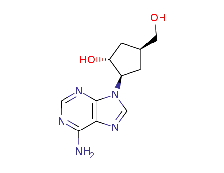 Molecular Structure of 23722-97-6 (2-(6-amino-9H-purin-9-yl)-4-(hydroxymethyl)cyclopentanol)