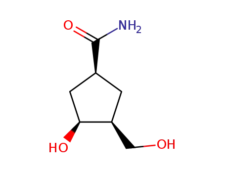 Molecular Structure of 99295-43-9 (Cyclopentanecarboxamide, 3-hydroxy-4-(hydroxymethyl)-, (1alpha,3alpha,4alpha)- (9CI))