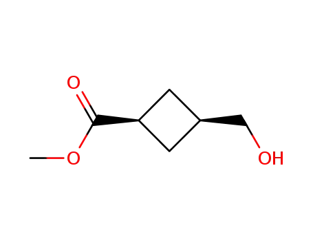 Molecular Structure of 2398-17-6 (Methyl 3-(hydroxyMethyl)cyclobutanecarboxylate)