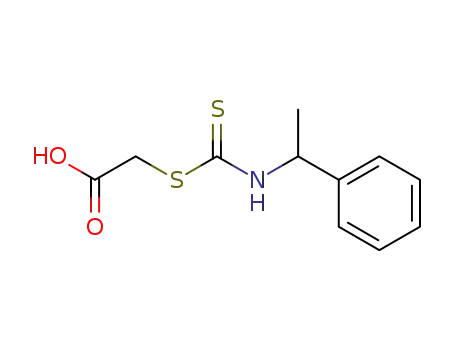 Molecular Structure of 708978-74-9 ((1-phenyl-ethylthiocarbamoylsulfanyl)-acetic acid)