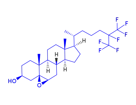 Molecular Structure of 240129-21-9 (25,26,26,26,27,27,27-heptafluoro-5α,6α-epoxycholestanol)