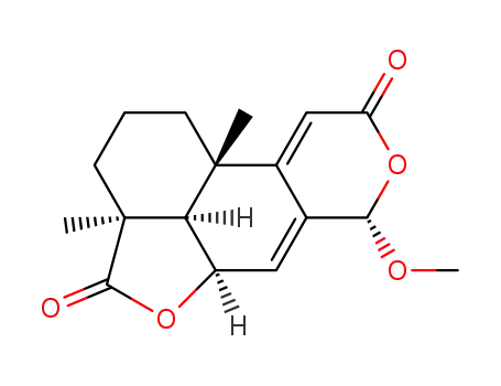 Molecular Structure of 23660-12-0 (7-Methoxy-3a,10b-dimethyl-1,2,3,3aalpha,5aalpha,7,10bbeta,10calpha-octahydro-4H,9H- furo(2,3',4':4,5) naphtho(2,1-c)pyran-4,9-dione)