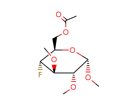 Molecular Structure of 30694-48-5 (Glucopyranoside, methyl 4-deoxy-4-fluoro-2,3-di-O-methyl-, acetate, al pha-D-)