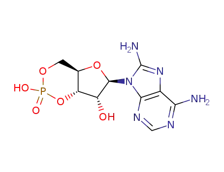 Molecular Structure of 30685-40-6 (8-AMINOADENOSINE 3':5'-CYCLICMONOPHOSPHA TE FREE AC)