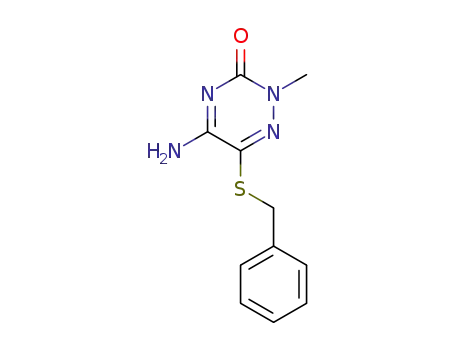 Molecular Structure of 23469-29-6 (5-amino-6-(benzylsulfanyl)-2-methyl-1,2,4-triazin-3(2H)-one)