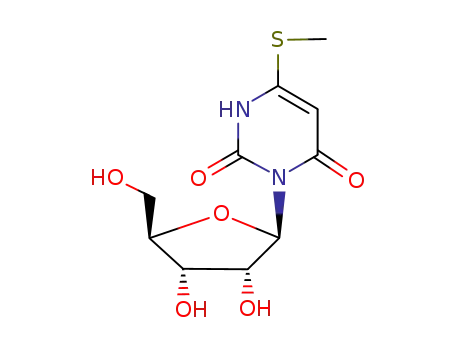 Molecular Structure of 23537-54-4 (6-(methylsulfanyl)-3-pentofuranosylpyrimidine-2,4(1H,3H)-dione)