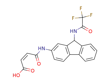 Molecular Structure of 2341-42-6 (3-[[9-[(2,2,2-trifluoroacetyl)amino]-9H-fluoren-2-yl]carbamoyl]prop-2- enoic acid)