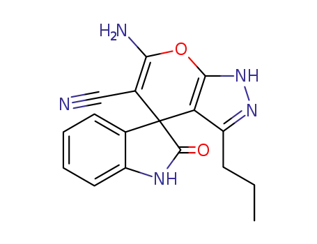 6'-amino-3'-propyl-1,1',3,4'-dihydro-2-oxospiro(2H-indole-3,4'-pyrano[2,3-c]pyrazole)-5'-carbonitrile