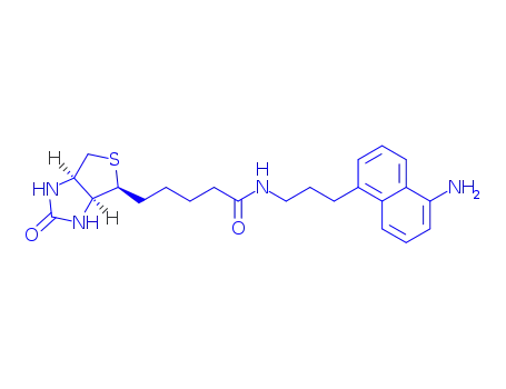 Molecular Structure of 2375201-60-6 (N-(3-(5-aminonaphthalen-1-yl)propyl)biotinamide)