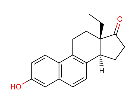 Molecular Structure of 69853-73-2 (Gona-1,3,5,7,9-pentaen-17-one, 13-ethyl-3-hydroxy-, (13alpha)-)