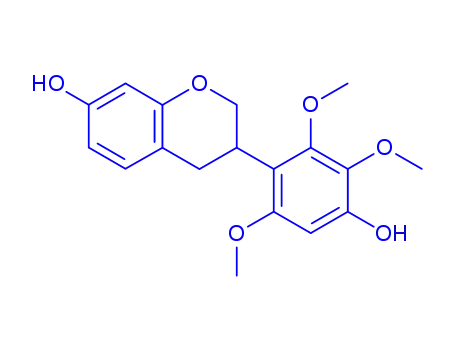 Molecular Structure of 23531-99-9 ((S)-3,4-Dihydro-3-(4-hydroxy-2,3,6-trimethoxyphenyl)-2H-1-benzopyran-7-ol)