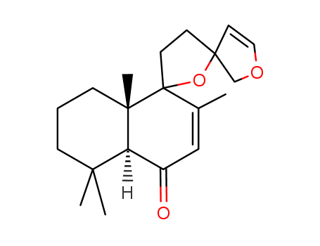 Molecular Structure of 124649-24-7 (Dispiro[furan-3(2H),2'(5'H)-furan-5',1''(4''H)-naphthalen]-4''-one,3',4',4''a,5'',6'',7'',8'',8''a-octahydro-2'',5'',5'',8''a-tetramethyl- (9CI))