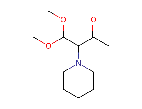 Molecular Structure of 30817-95-9 (4,4-Dimethoxy-3-(1-piperidinyl)-2-butanone)