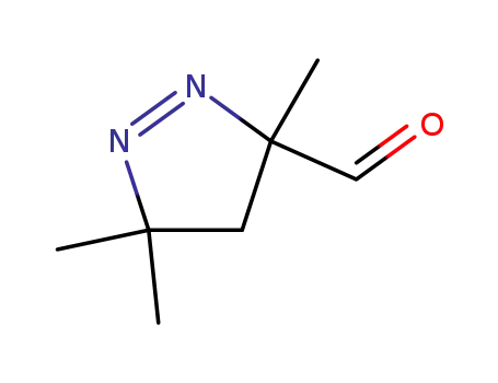 Molecular Structure of 239439-47-5 (3H-Pyrazole-3-carboxaldehyde, 4,5-dihydro-3,5,5-trimethyl- (9CI))