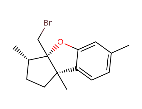 Molecular Structure of 68773-08-0 ((3S)-3aβ-Bromomethyl-2,3,3a,8b-tetrahydro-3α,6,8bβ-trimethyl-1H-cyclopenta[b]benzofuran)