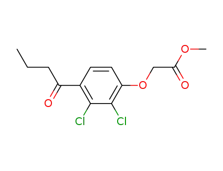 Molecular Structure of 30720-99-1 (Acetic acid, [2,3-dichloro-4-(1-oxobutyl)phenoxy]-, Methyl ester)