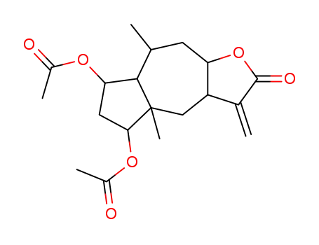 Molecular Structure of 23754-36-1 (4a,8-dimethyl-3-methylidene-2-oxododecahydroazuleno[6,5-b]furan-5,7-diyl diacetate)