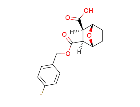 Molecular Structure of 30627-53-3 ((1S,4R)-3-{[(4-fluorobenzyl)oxy]carbonyl}-7-oxabicyclo[2.2.1]heptane-2-carboxylic acid)