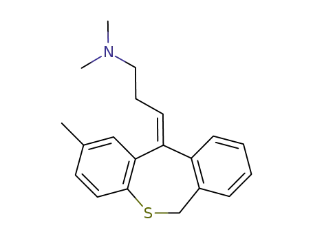 Molecular Structure of 23735-15-1 ((3Z)-N,N-dimethyl-3-(2-methyldibenzo[b,e]thiepin-11(6H)-ylidene)propan-1-aminium chloride)