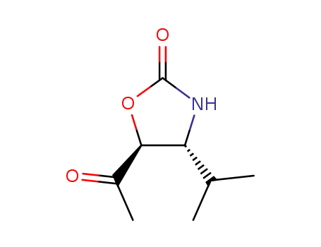 Molecular Structure of 306776-28-3 (2-Oxazolidinone, 5-acetyl-4-(1-methylethyl)-, (4R,5S)- (9CI))
