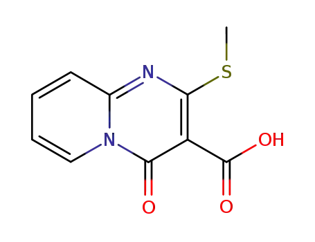 Molecular Structure of 123419-89-6 (2-Methylthio-4-oxo-4H-pyrido<1,2-a>pyrimidine-3-carboxylic acid)