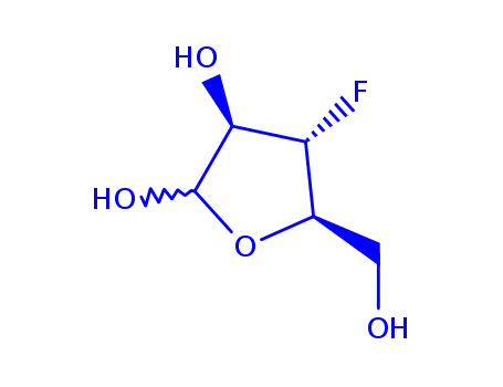 Molecular Structure of 238418-63-8 (D-Xylofuranose, 3-deoxy-3-fluoro- (9CI))