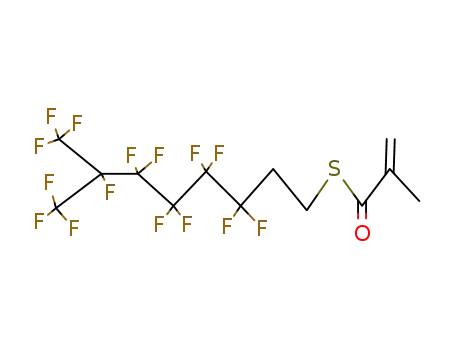 Molecular Structure of 30769-91-6 (2-Methylpropenethioic acid S-[3,3,4,4,5,5,6,6,7,8,8,8-dodecafluoro-7-(trifluoromethyl)octyl] ester)