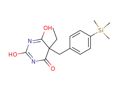 Molecular Structure of 23858-78-8 (5-ethyl-5-[4-(trimethylsilyl)benzyl]pyrimidine-2,4,6(1H,3H,5H)-trione)